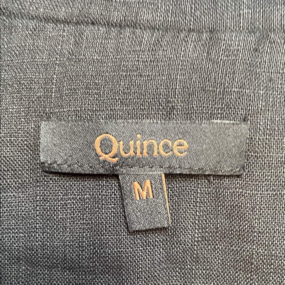 Quince Black Short-Sleeve Button-Down Linen Shirt - Picture 2 of 9